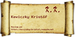 Keviczky Kristóf névjegykártya
