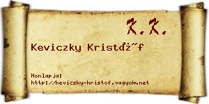 Keviczky Kristóf névjegykártya