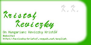 kristof keviczky business card